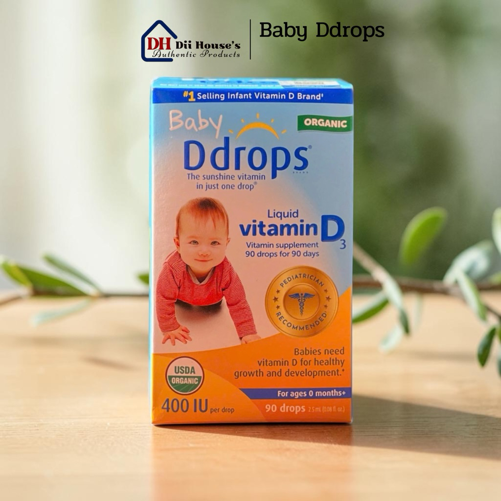 [Nhập khẩu] Vitamin D3 cho bé Baby Ddrops Liquid Vitamin D3 400 IU 90 giọt - dii.