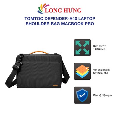 Túi xách chống sốc Tomtoc Defender-A40 Laptop Shoulder Bag Macbook Pro - Hàng chính hãng