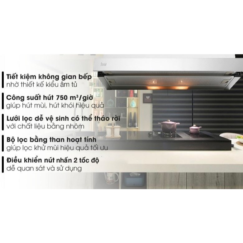 Máy hút mùi âm tủ Kangaroo KG70BH1 (Hàng xã kho giá rẻ - Bảo hành chính hãng )