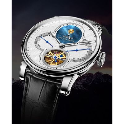 Đồng hồ nam chính hãng Lobinni LB16015G-D3 Kính sapphire,Chống nước 50m,dây da xịn,Máy cơ( Automatic),BH 24 tháng