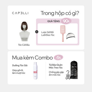 Tóc Giả Nguyên Đầu CAPELLI Bob Ngắn Mái Thưa Michiko Wig