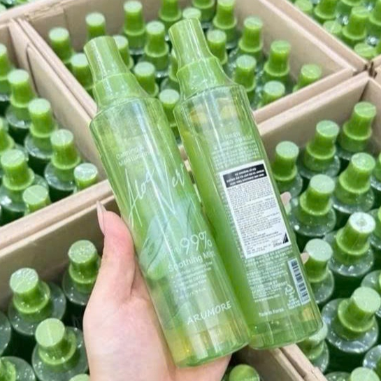 (Hàng cty) Xịt Khoáng Lô Hội Dưỡng Ẩm Và Làm Dịu Da Arumore Aloe Vera Soothing Mist 200ml