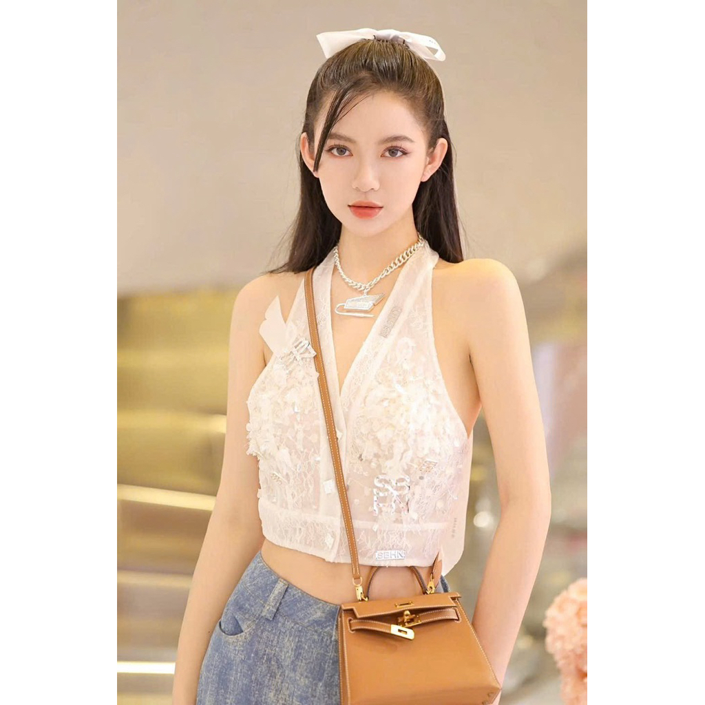 áo thiết kế cao cấp SBHN kèm ảnh thật áo cover sbhn đẹp sang áo cổ yếm bản cao cấp không đụng hàng á