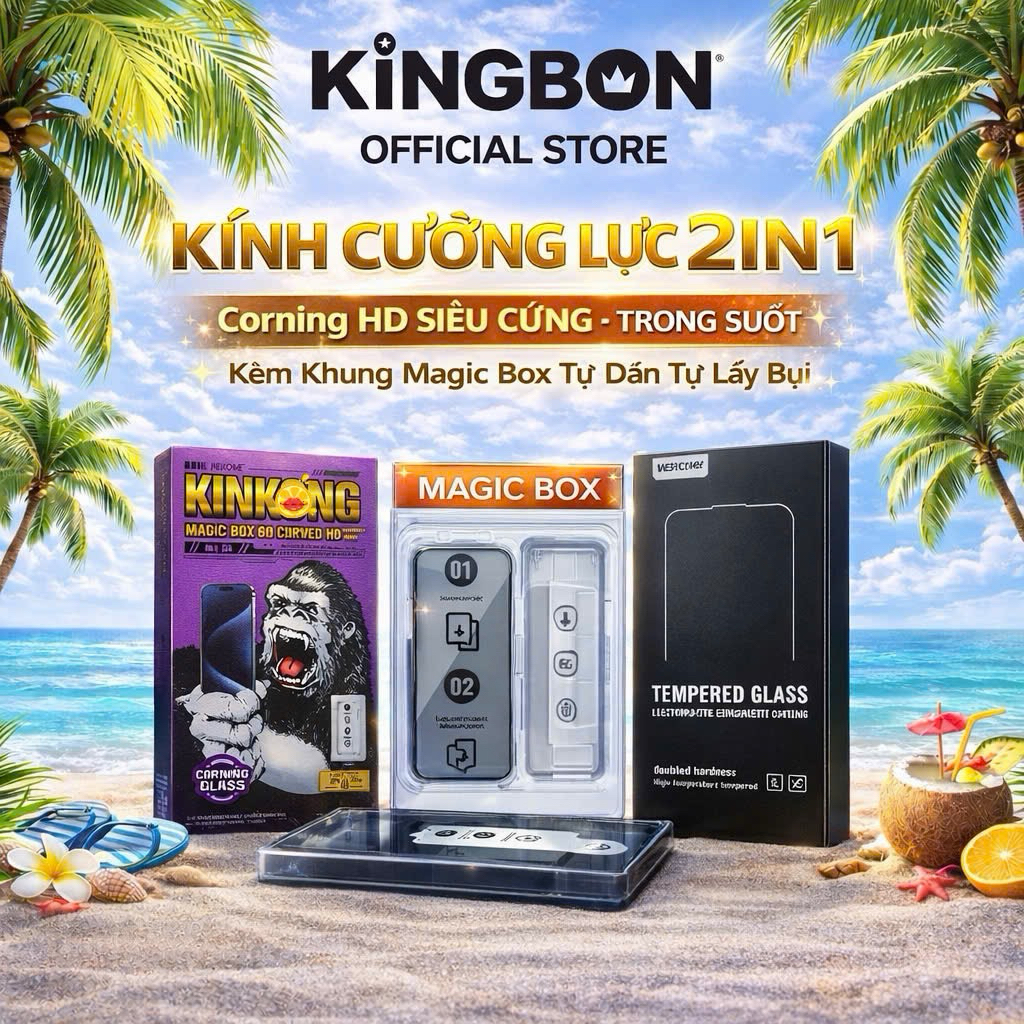 Kính Cường Lực iPHONE CORNING HD Kèm Khung MAGIC BOX MA-168 Siêu Cứng iPhone 12PRM đến 17PRM