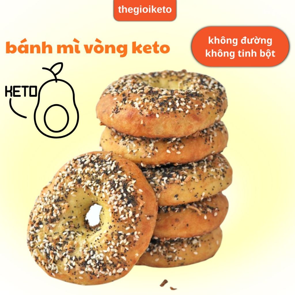 bánh mì vòng keto (set 4 bánh )