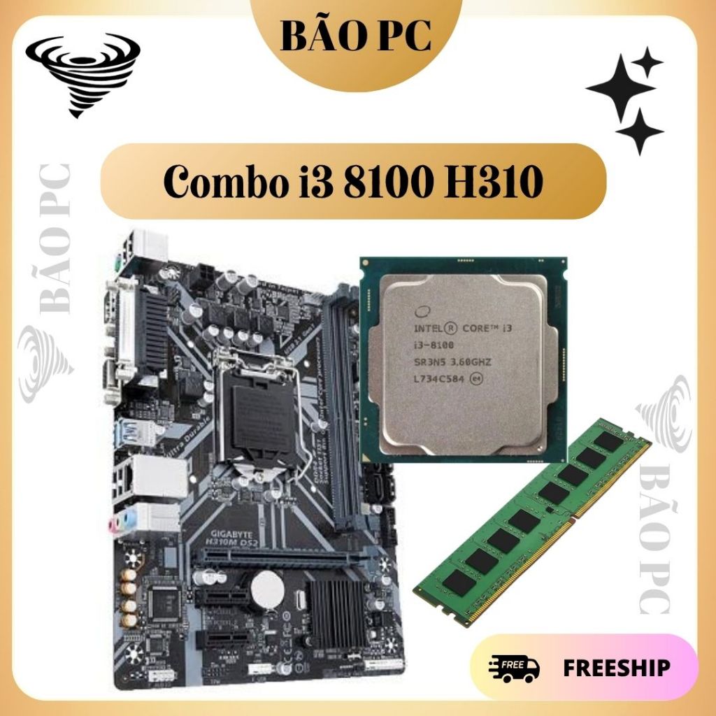 COmbo PC i3 8100 + H310 Ram 8GB Văn Phòng