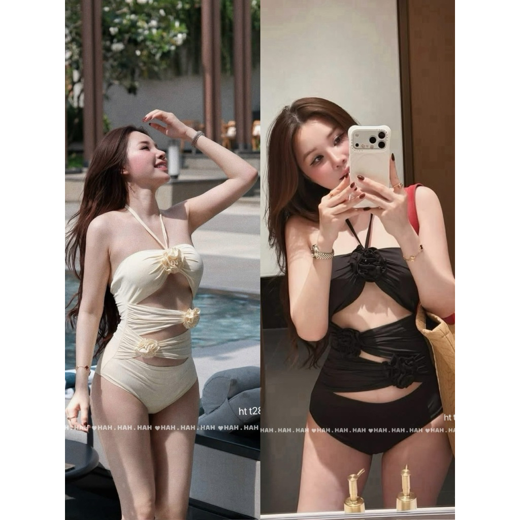 Bikini liền tôn dáng đính hoa chuẩn Linh Hoàng daybyday