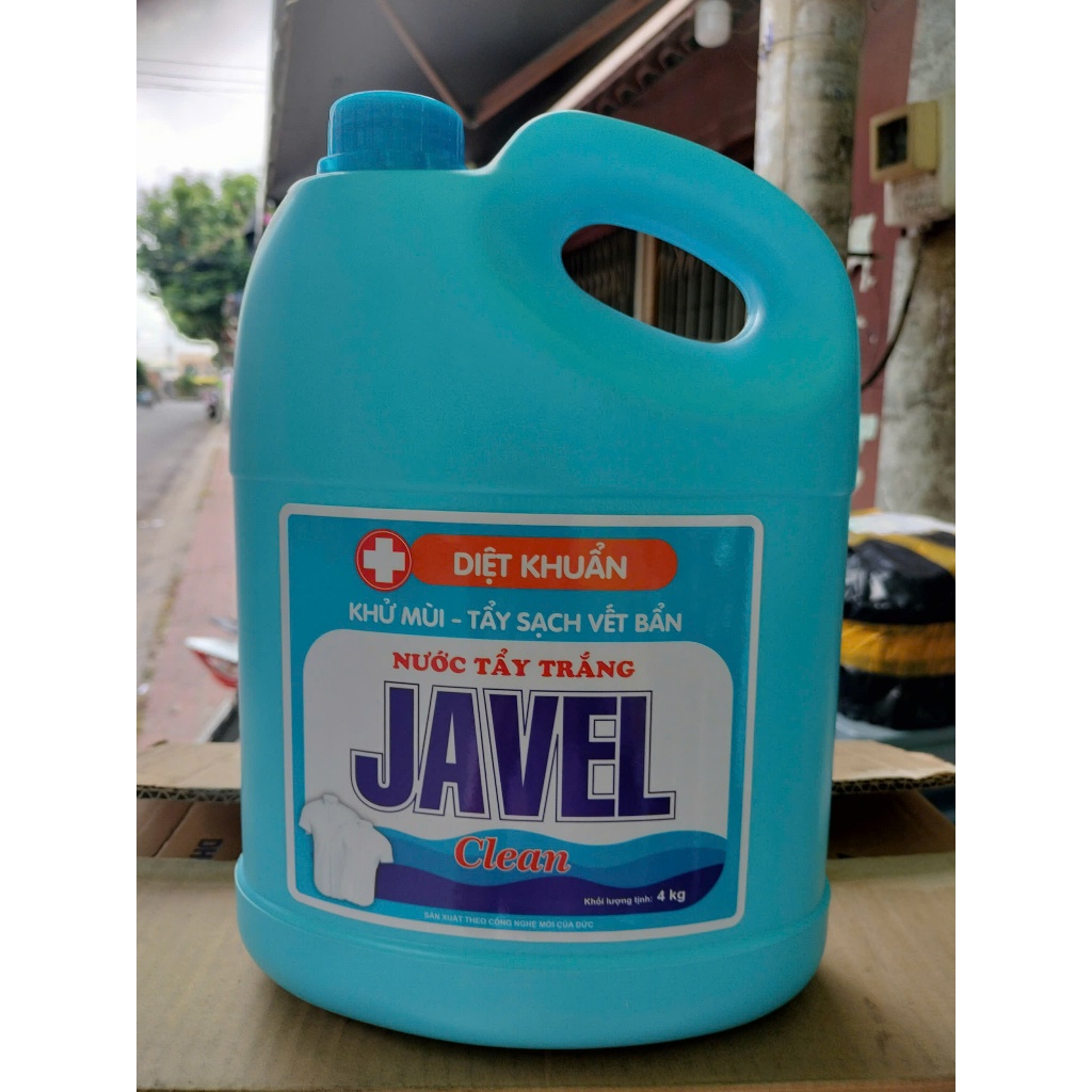 Nước tẩy Javel can 4kg - Tẩy trắng chuyên dùng