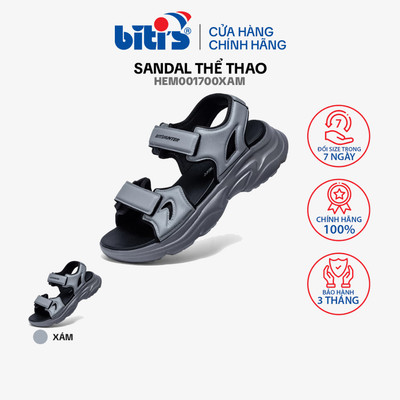 Sandal thể thao Nam Biti's Hunter  HEM001700XAM (Xám)