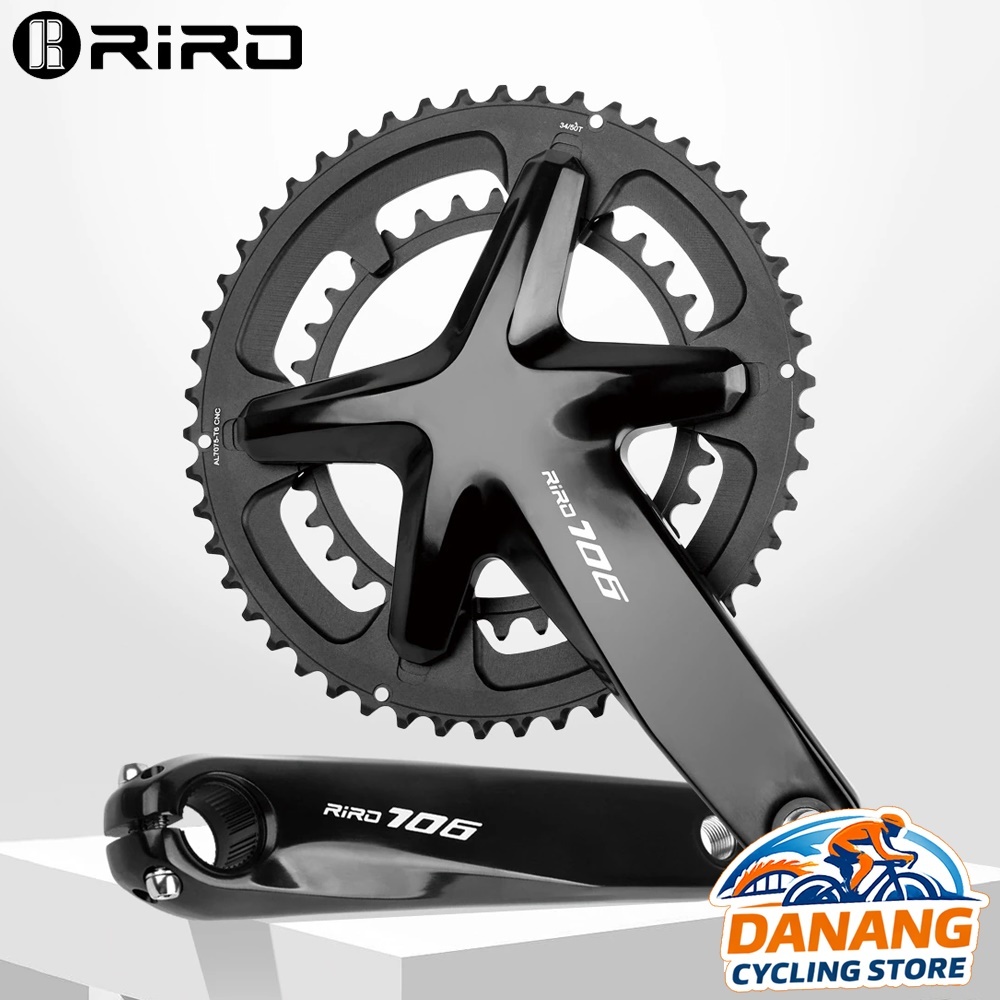 Đùi Đĩa Rỗng Xe Đạp RIRO 706 2 Tầng 34-50T / 39-53T | Giò Dĩa Road, Touring