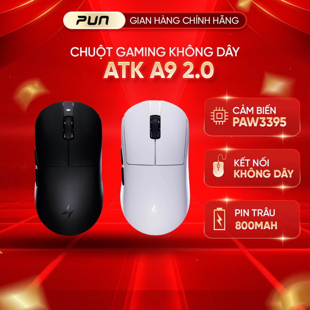 [FULL VAT - CHÍNH HÃNG] Chuột Gaming Không Dây ATK A9 | ATK A9 SE | ATK A9 Plus - BH 12TH