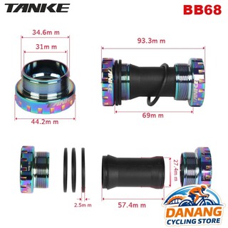 Trục Giữa BB Cốt Rỗng Xe Đạp TANKE BB68/73 (BB Vặn) – Bạc Đạn Êm, Dành Cho MTB/Road