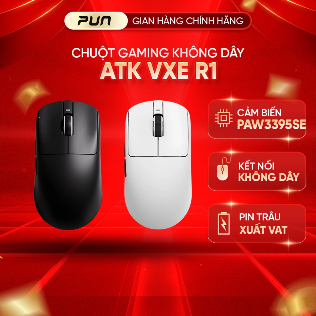 [FULL VAT - CHÍNH HÃNG ] Chuột Gaming Không Dây VXE R1 SE+ | R1 | R1 PRO | R1 PROMAX  - BH 12 Tháng