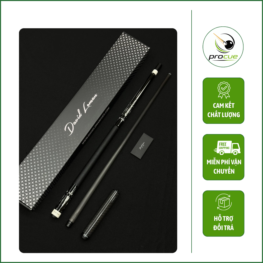 Gậy Bida David Loman Phantom Chính Hãng - Kèm nối và Full Phụ kiện Procue Pool