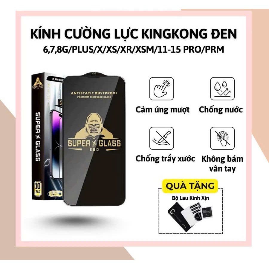 Kính cường lực đen KingKong Samsung A02/A03/A04/A04S/A05/A05S/A06/A07