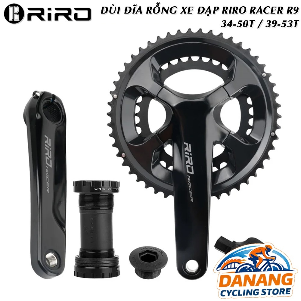 Đùi Đĩa Rỗng Xe Đạp RIRO RACER R9  2 Tầng 34-50T / 39-53T | Giò Dĩa Road, Touring