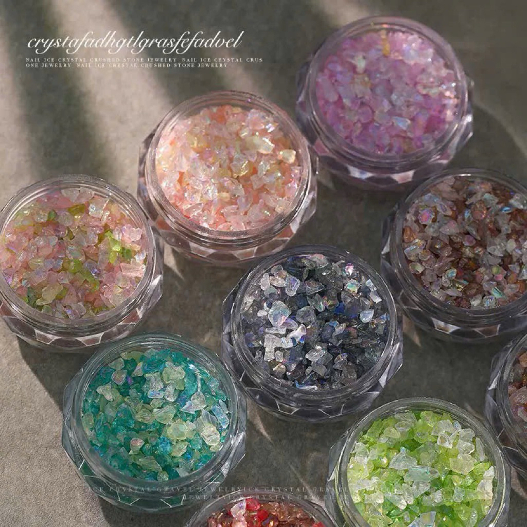 [Ciina.store] Đá Vụn Băng Ice Crystal Gravel – Phụ Kiện Nail Thủy Tinh Trong Suốt Hiệu Ứng Kim Cương