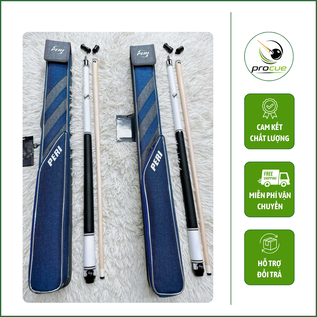 [Peri] Combo Cơ Bida Lỗ Peri ST-02 Ngọn P20 Chắc Khỏe Giảm Bạt Kèm Full Phụ Kiện - Procue Pool