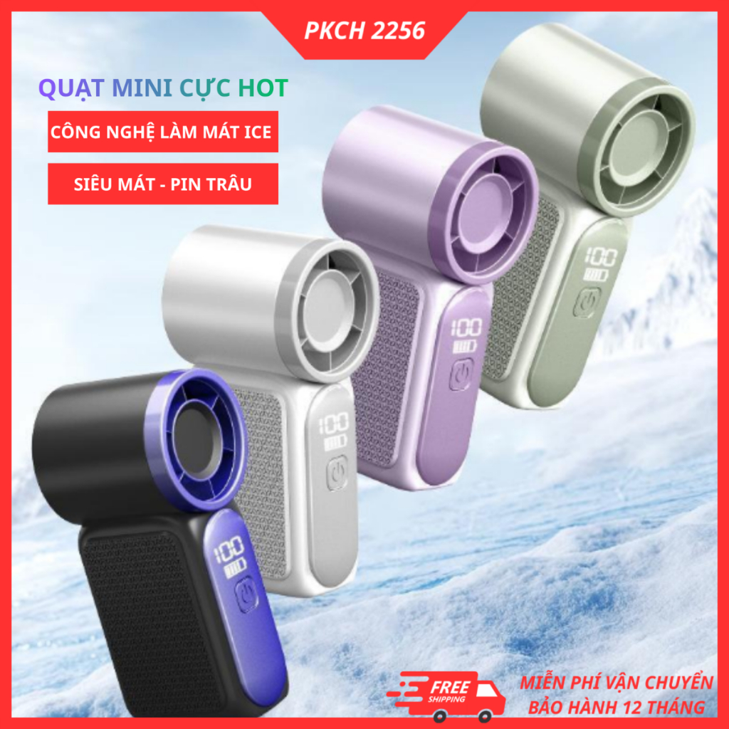 Quạt Cầm Tay Mini X688 Quạt Tích Điện Pin 3000mAh Sạc USB 100 Cấp Độ Gió Kèm Dây Sạc Và Dây Đeo | BigBuy360 - bigbuy360.vn