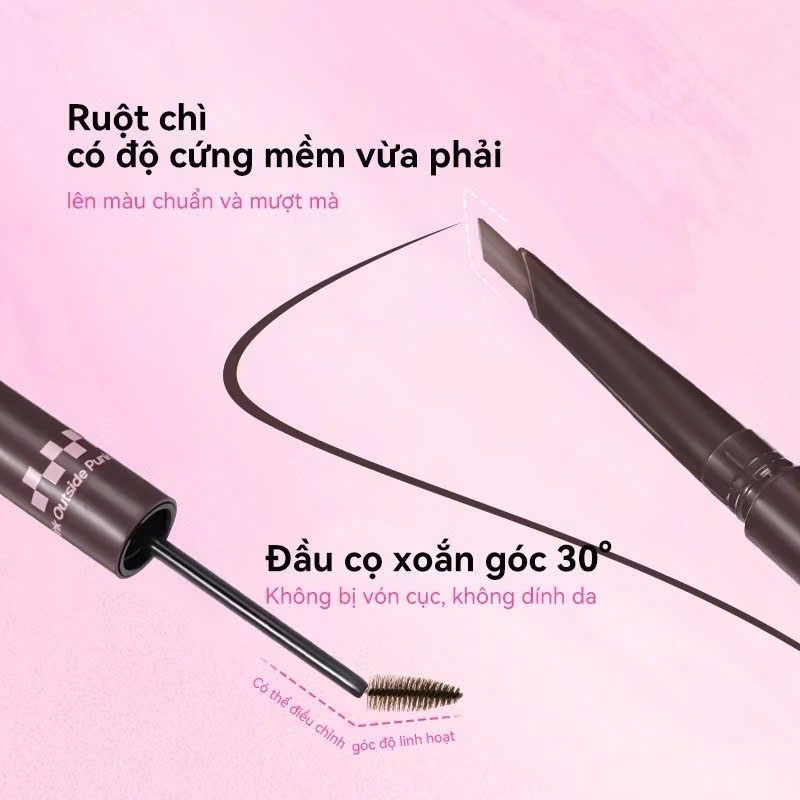 Chì Kẻ Mày 2 Đầu PinkPunk Sắc Nét Mascara Lông Mày Không Lem Không Trôi, Phù Hợp Cho Người Mới | BigBuy360 - bigbuy360.vn