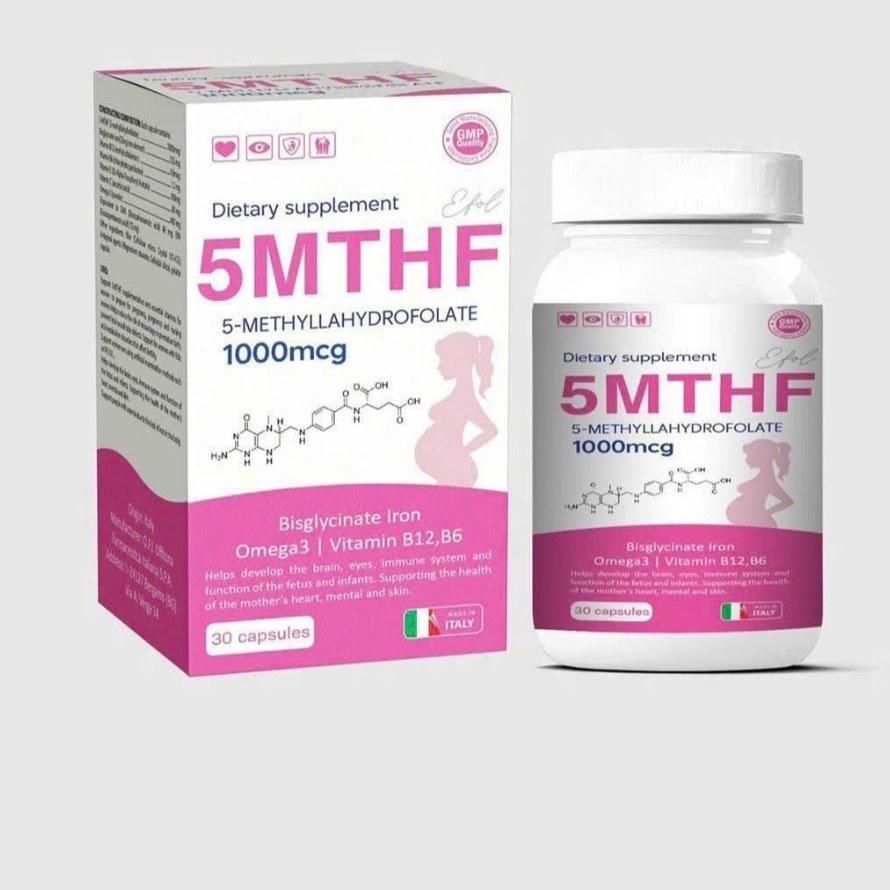 ( Chính Hãng) 5MTHF 1000mcg nhập khẩu Ý,Viên Uống Bổ sung Vitamin cho bà bầu, Giảm nguy cơ dị tật th