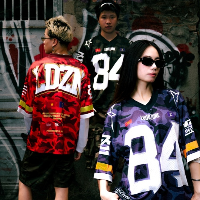 Áo phông Loudzone 84 Camo Jersey T-shirt áo đẹp tay lỡ cổ tim vải mesh cao cấp áo thun nam nữ unisex | BigBuy360 - bigbuy360.vn