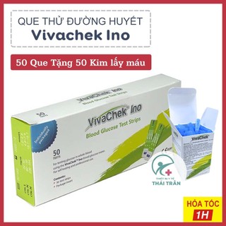 ✅ [50 Que Tặng 50 Kim] Que Thử Đường Huyết VivaChek Ino Hộp 50 Que