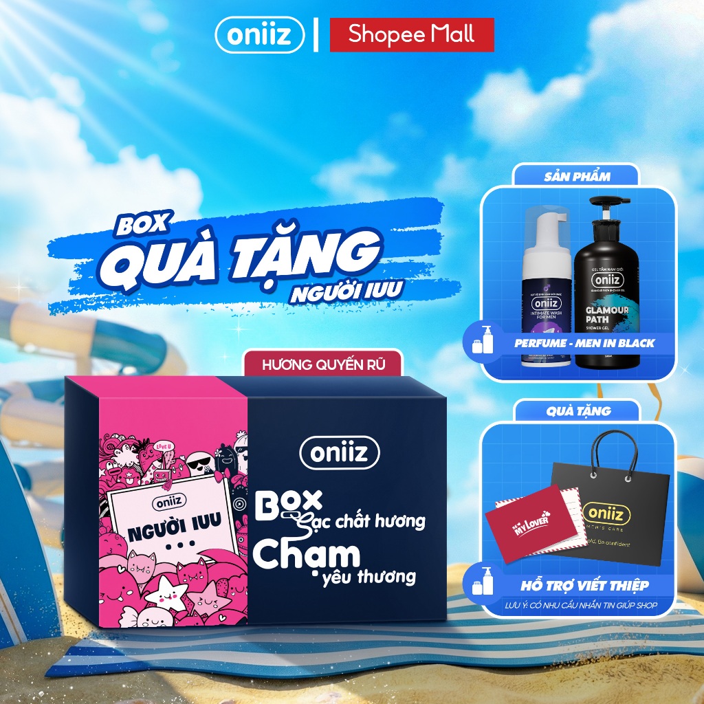 Quà Tặng Người IUU - Hương Quyến Rũ Oniiz | Sữa tắm hương nước hoa Men In Black 500ml, Bọt vệ sinh n