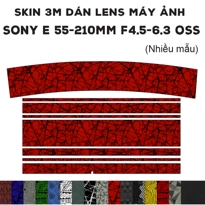 Skin dán Lens Sony E 55-210mm f4.5-6.3 OSS (Nhiều mẫu) | Decal Film 3M dán bảo vệ ống kính máy ảnh 5