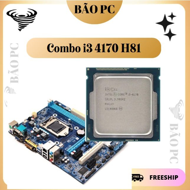 COmbo PC Main H81 + I3 4150 I3 4160 I3 4170 Có tặng Fe + Tặng Quạt Tản Stock