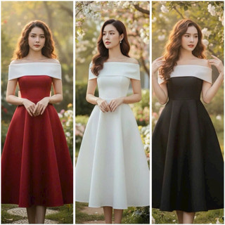 Đầm xoè form midi ngắn TRIPBLE T DRESS phối màu mặc nhiều kiểu - MS189Y