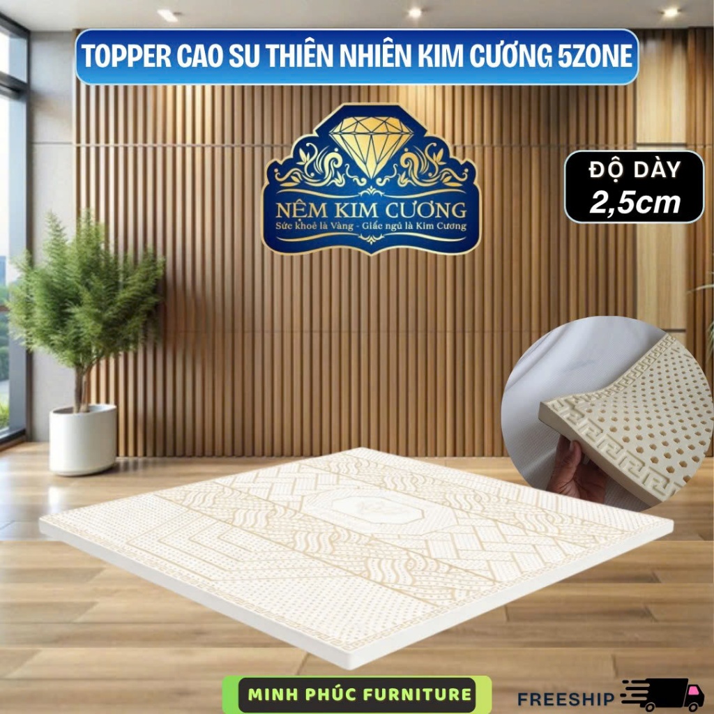 Toplux cao su thiên nhiên Kim Cương 5zone