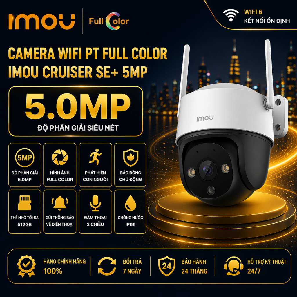 Camera imou ngoài trời CRUISER 2C S31FP 3MP S51FP 5MP S7XP 10MP, camera wifi có màu ban đêm, chống n