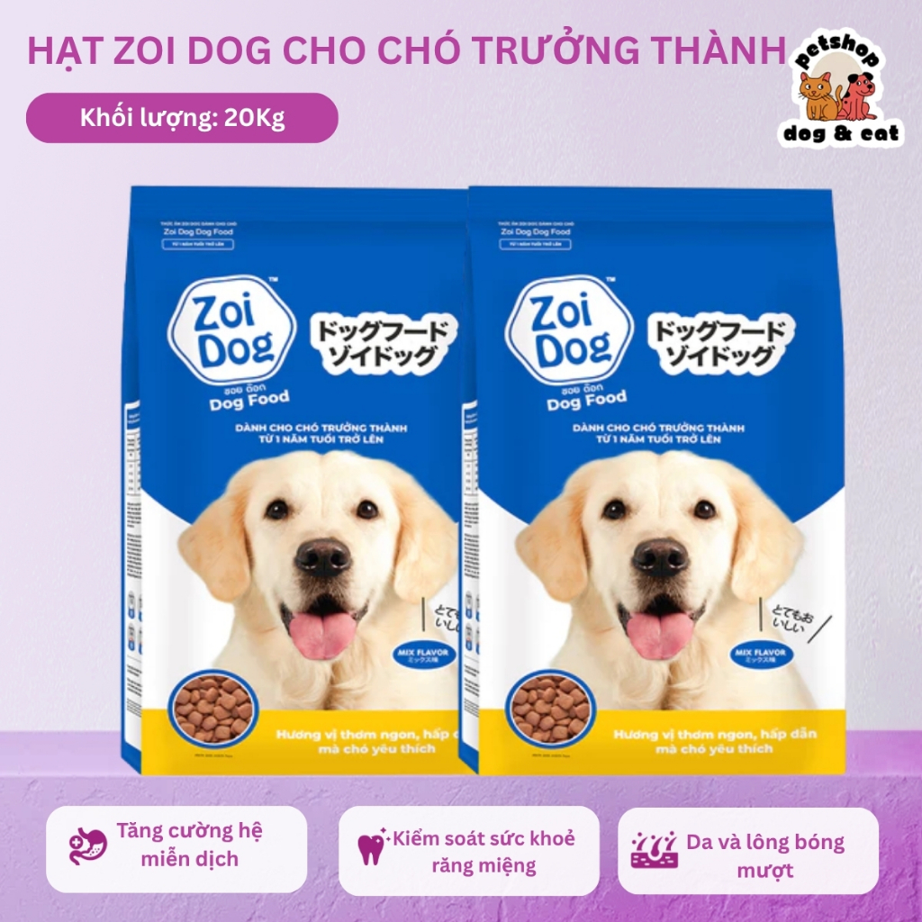 (Bao 20Kg) Hạt Cho Chó Trưởng Thành Zoi Dog 20Kg (1Kg X 20 Gói) Giàu Dinh Dưỡng Tiêu Hoá Khoẻ