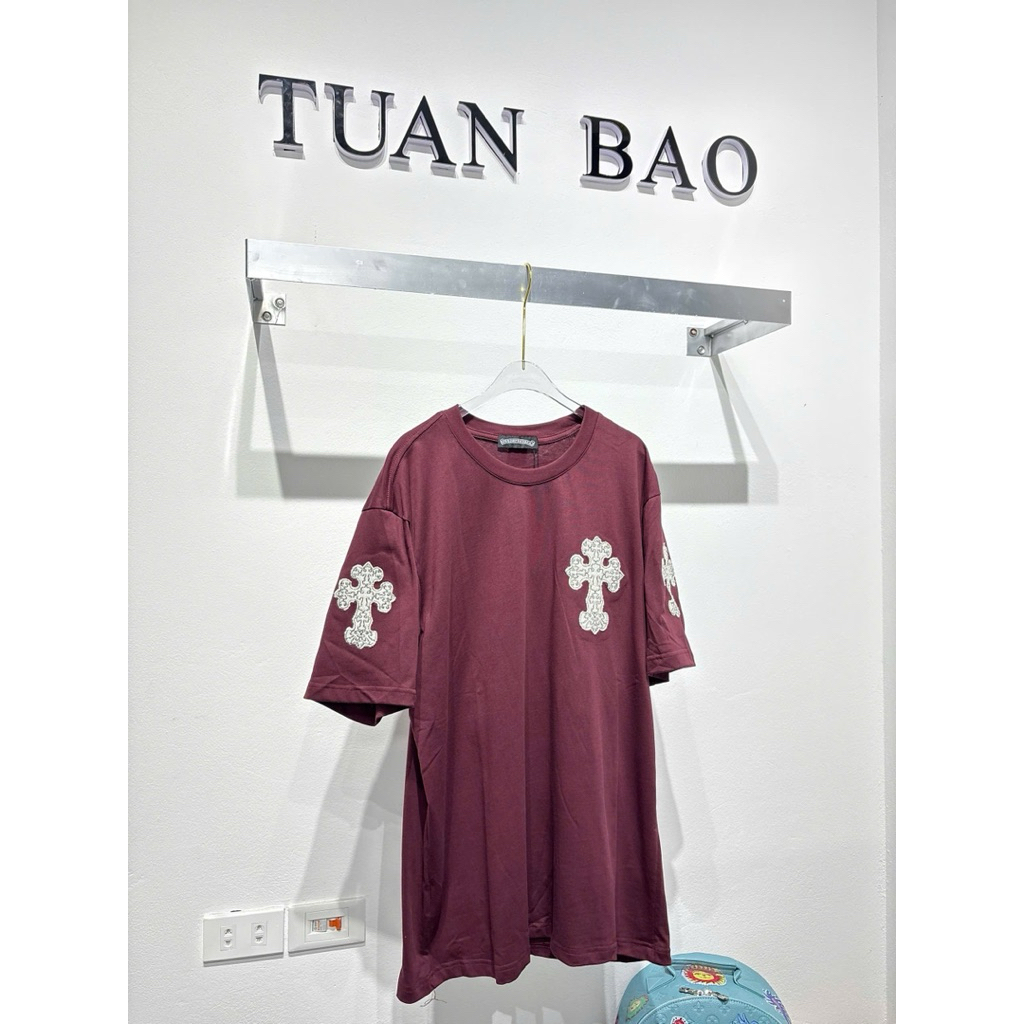 ⚡️[High Quality] T-Shirt Chome Phối  Đỏ Mix Rách Hoạ tiết Hàng QCCC Loại 1