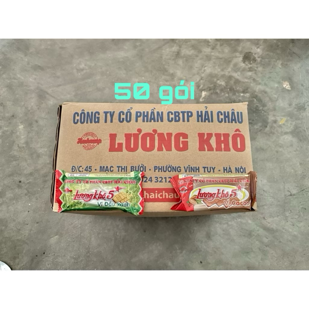 Lương khô Hải Châu 1 thùng 50 gói x 60g đủ vị thơm ngon 
