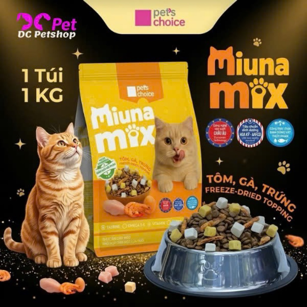 [ Siêu rẻ - siêu hời ] Hạt miuna mix . Thức ăn cho mèo mix topping thịt sấy cho mèo kén ăn. Dcpet Sh