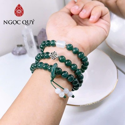 Vòng tay cẩm thạch A - Vòng phỉ thúy lam ngọc type A hạt 8mm - Ngoc Quý