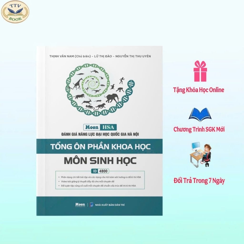 Sách Tổng ôn phần Khoa Học - môn Sinh Học ôn thi đánh giá năng lực Đại học Quốc Gia Hà Nội [HSA 2025