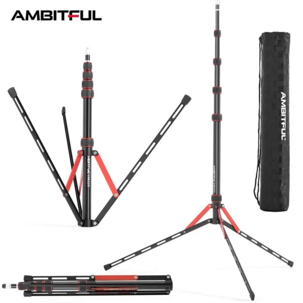 Chân đèn gấp gọn Ambitful GM220 NEW 100% Fullbox cao tối đa 2,2m