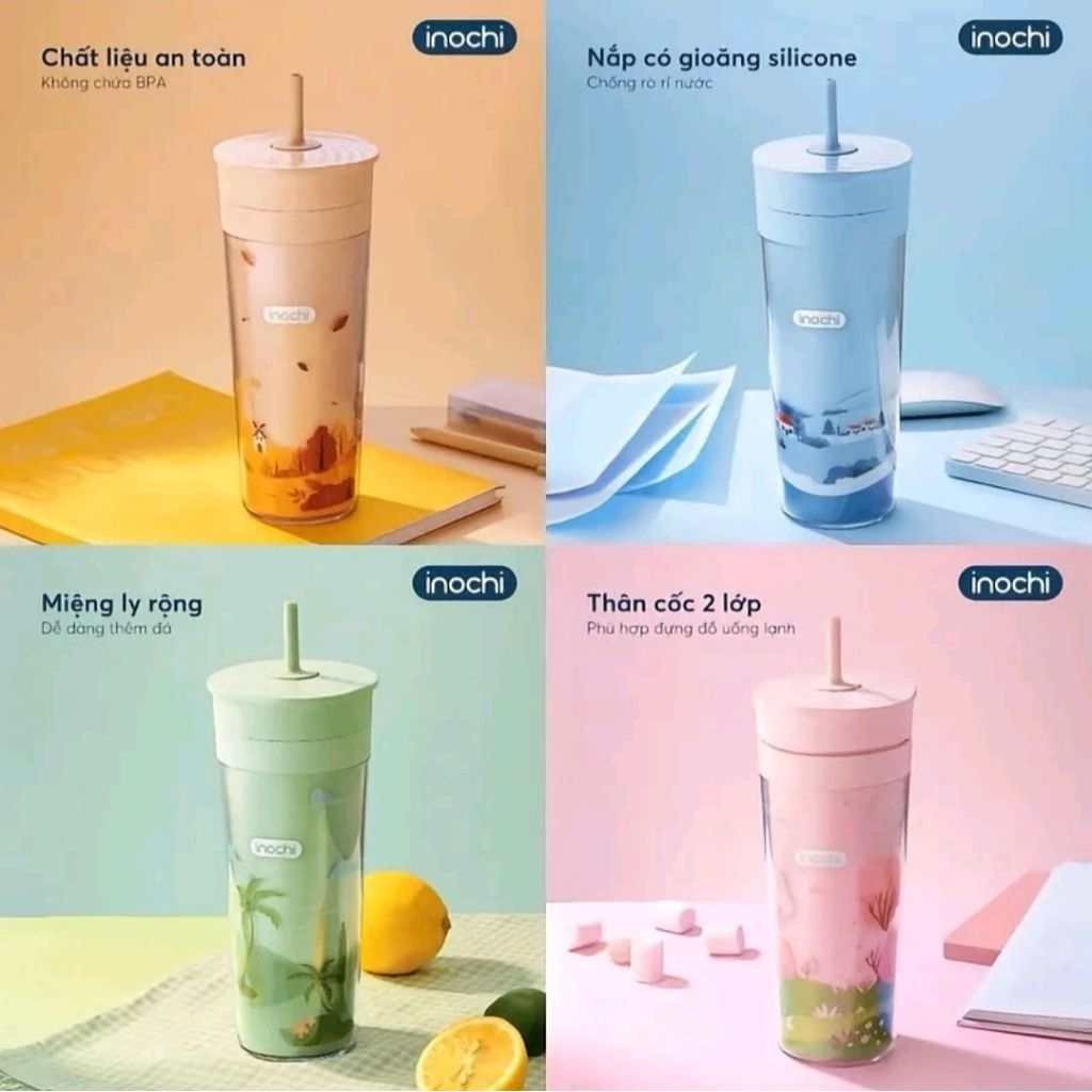 LY NHỰA INOCHI VINAMILK CHIBA FLEX 650ml - ib chọn màu