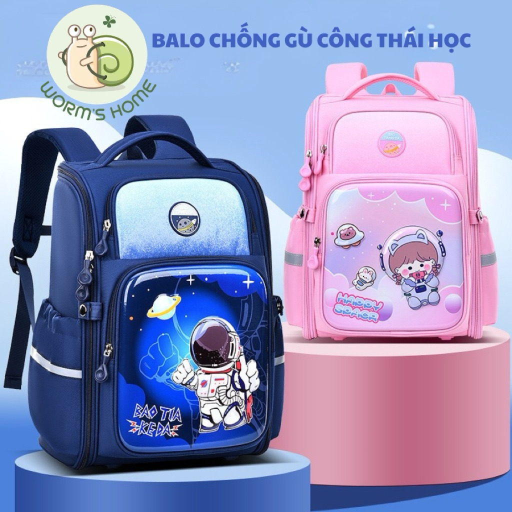 Balo chống gù tiểu học phi hành gia PHG bé trai bé gái lớp 1-5 HH TOCHANG