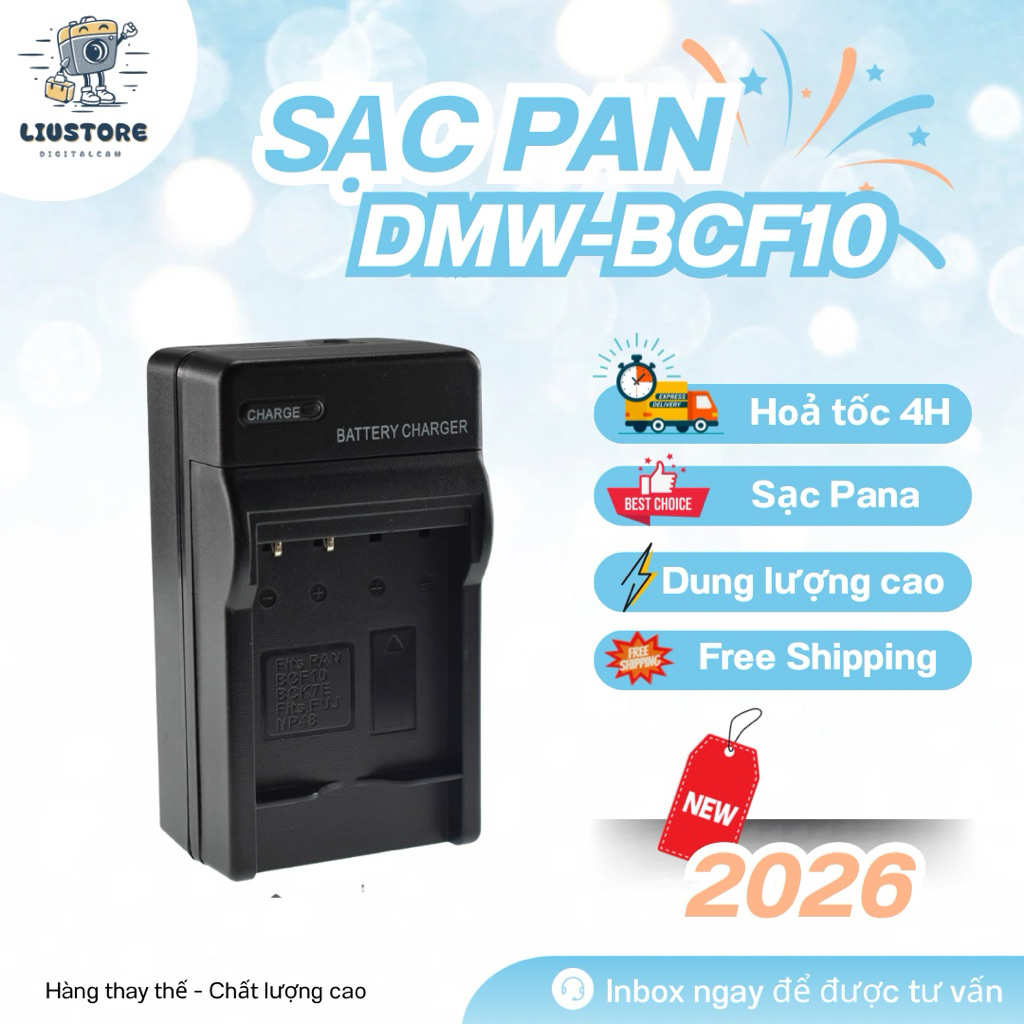 Sạc Panasonic DMW-BCF10 Sạc Nhanh Tự Ngắt Sạc Thay Thế Dùng Cho Lumix FS6 FS7 FS15 FS25 LS80 LS85