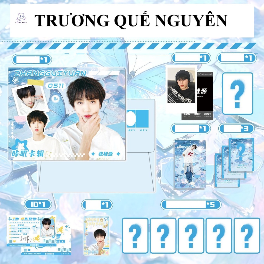 [hàng sẵn] Combo túi card Trương Quế Nguyên / TF Gia Tộc F4 14 món lomo thẻ standee TF Family F4
