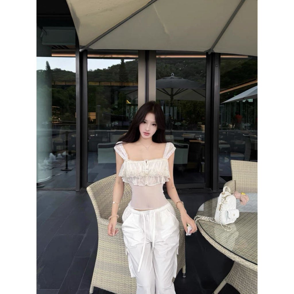 Áo nữ 2 dây ôm body TABISHOP Áo kiểu nữ bèo ren sexy tôn dáng(320) | BigBuy360 - bigbuy360.vn