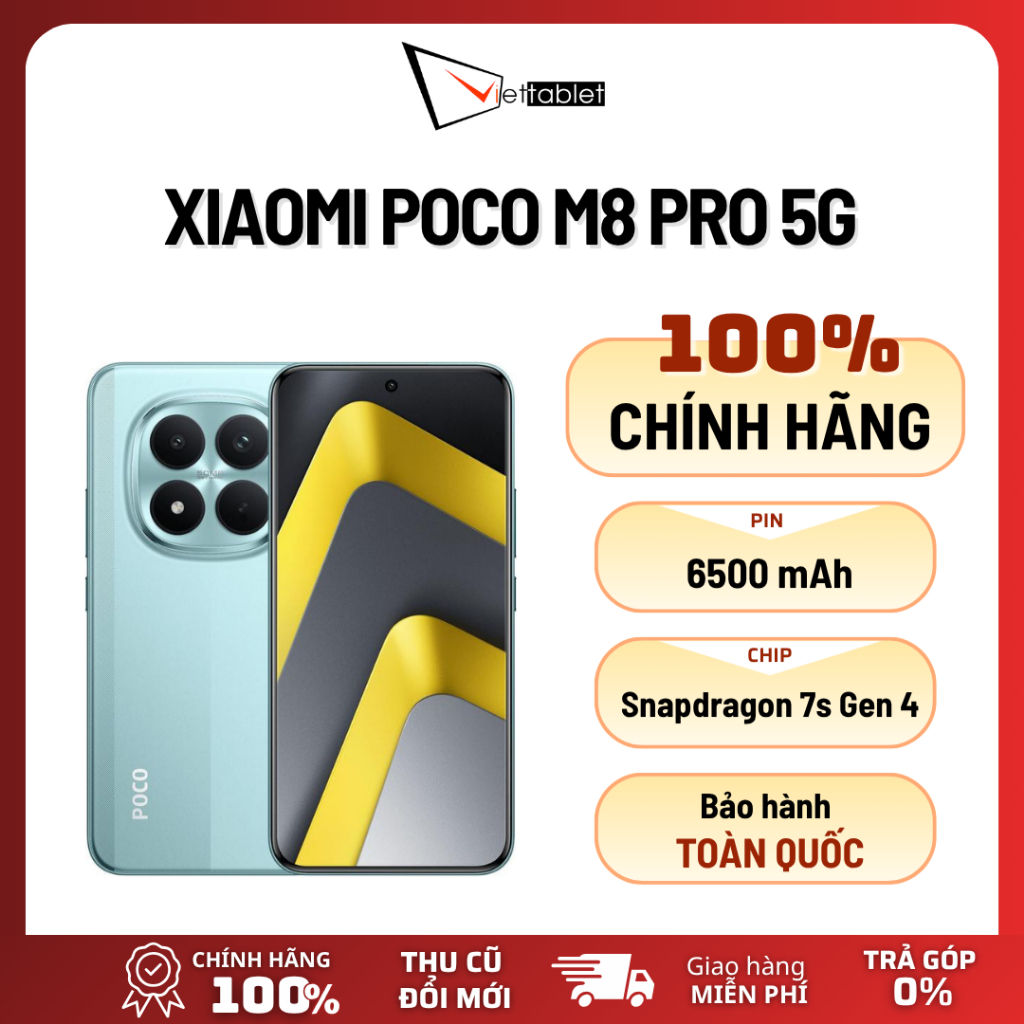 Xiaomi Poco M8 Pro 5G (8GB - 256GB) - Hàng Chính Hãng - Chip Snapdragon 7s Gen 4