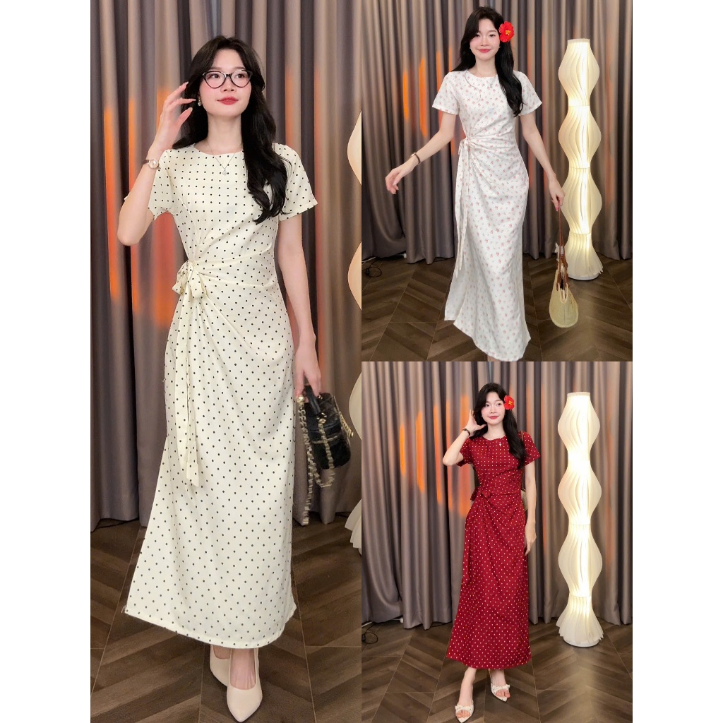 [Đ.38-B] Đầm Thiết Kết Công Sở Thanh Lịch Cột Eo Dáng Dài Women Top Dress | Tũm Clothing