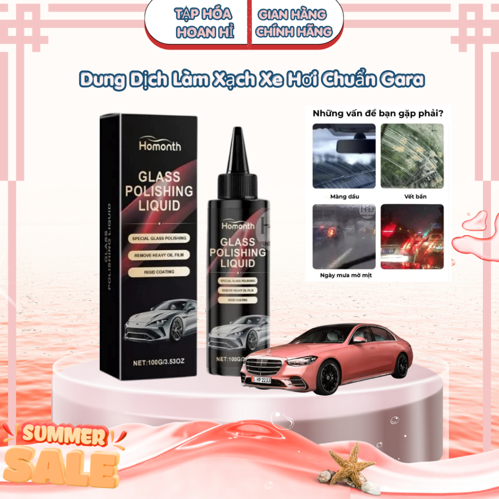 Nano D1 150ml Dung dịch tẩy ố kính giúp loại bỏ màng dầu và cặn canxi trên kính lái và gương