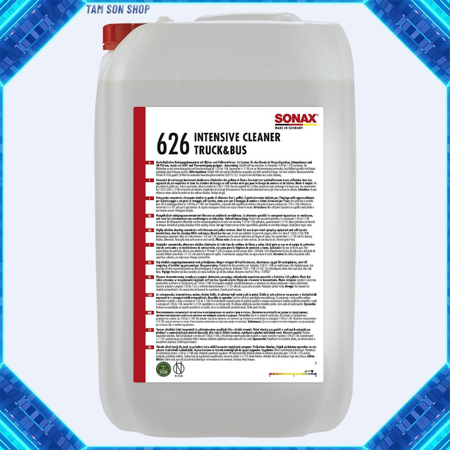 Nước rửa xe không chạm Sonax 626 Intensive Cleaner (ô tô tải chở hàng + xe khách), can 25 lít