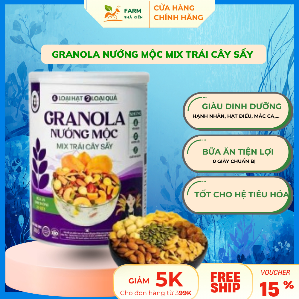 Granola Nướng Mộc Mix Trái Cây Sấy BH.NÔNG
